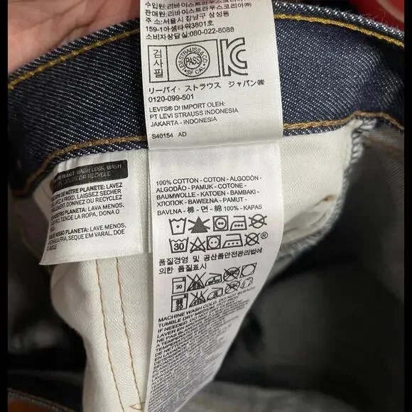 VINTAGE 90s LEVIS STRAIGHT DENIM JEANS SALVEDGE DEADSTOCK INDIGO 40 X 32 NWOT